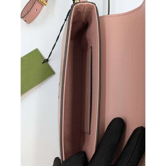 Gucci GG Embossed Super Mini Leather Crossbody Bag Pink 772794 - Picture 7 of 14